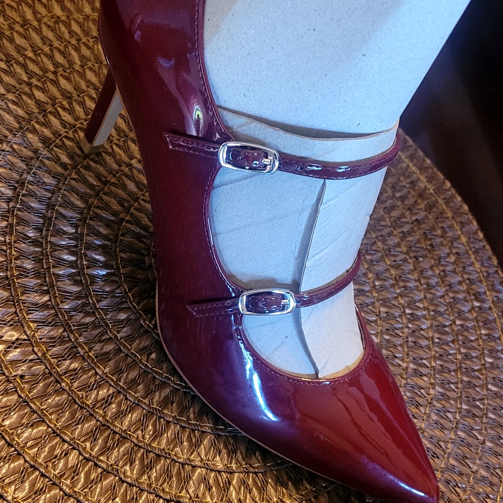 Michael Kors Burgundy Double Strap Heels